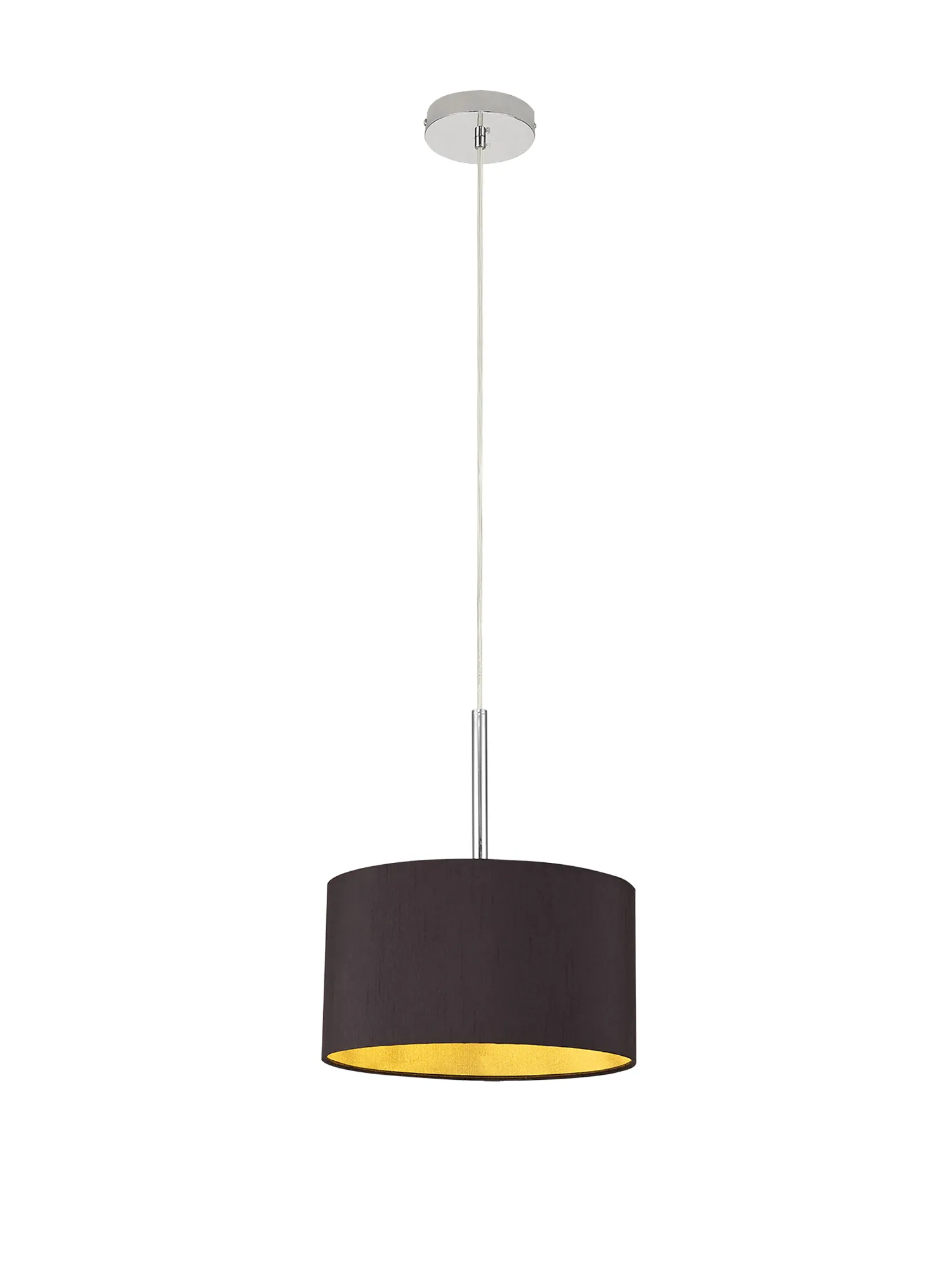 Baymont 30cm Pendant 1 Light Polished Chrome, Midnight Black/Green Olive DK0123  Deco Baymont CH BL/GR